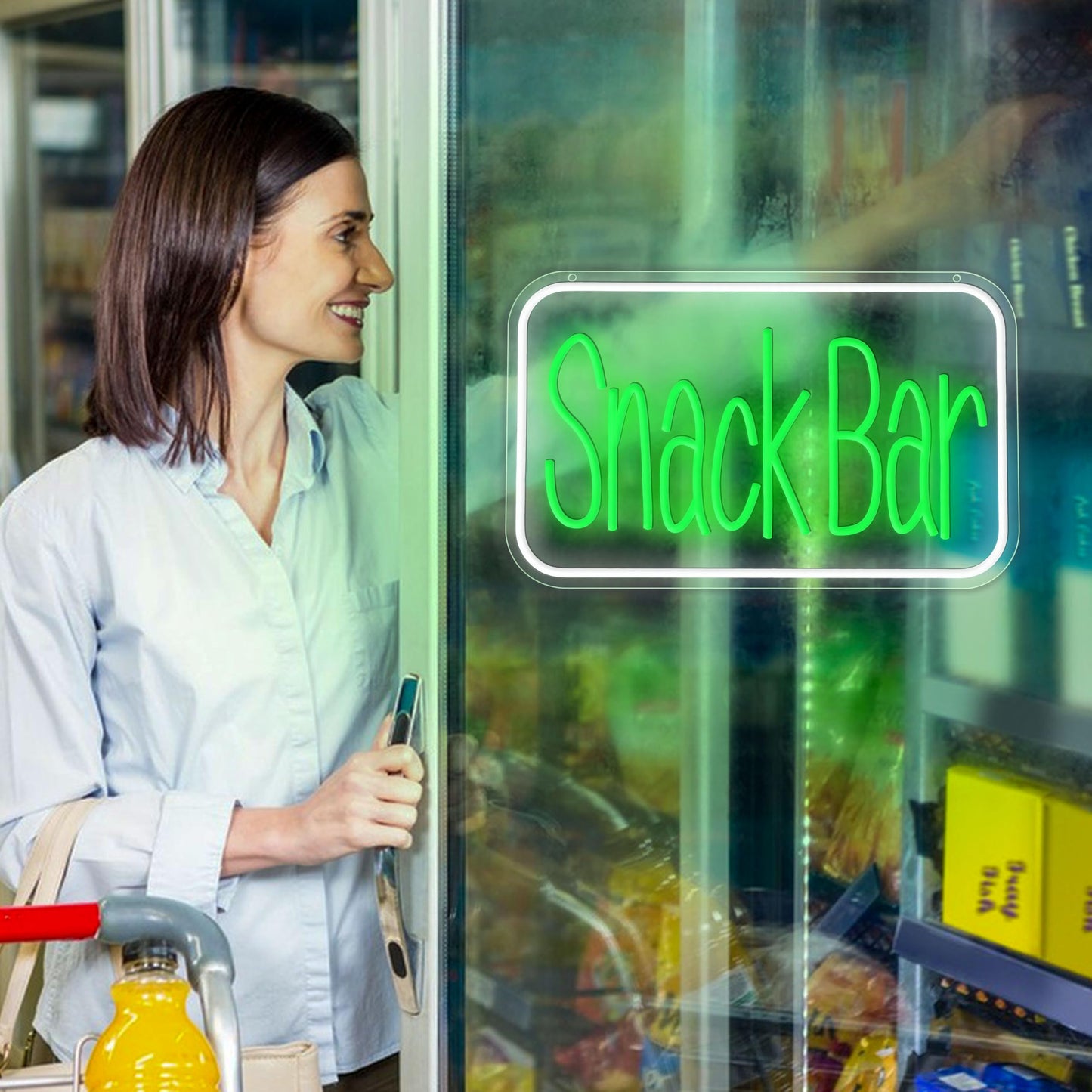 Snack Bar Neon Sign USB Powered Snacks Light Up Sign Dimmable Business Neon Light for Wall Decor Coffee Bar Candy Shop