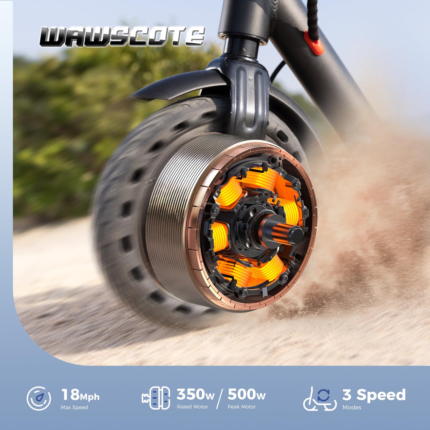 WAWSCOTE Electric Scooter - Electric Scooter Adults, 500W/1500W Motor, 18/21/25 Max MPH, 21/28 Miles Max Range, APP Control, Double Braking Systems, 8.5’’ Tire, Foldable E-Scooter