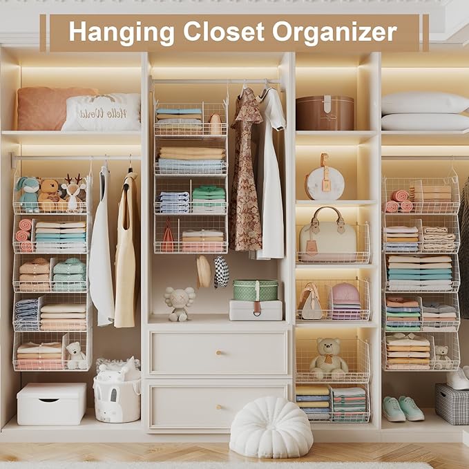 5 Tier Extra Large Closet Hanging Shelves