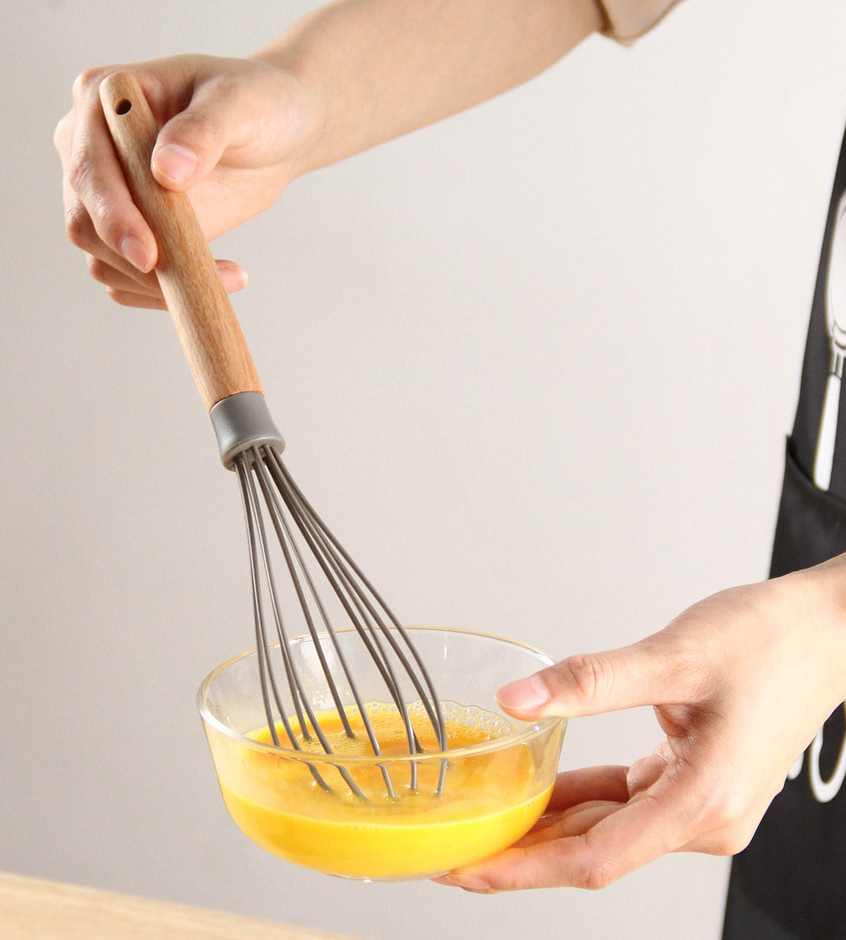 NAYAHOSE Wooden Kitchen Utensils Set with Holder, NAYAHOSE 9 Pcs Teak Wood Spoons for Cooking Spatula Set with Stainless Steel Storage Barrel