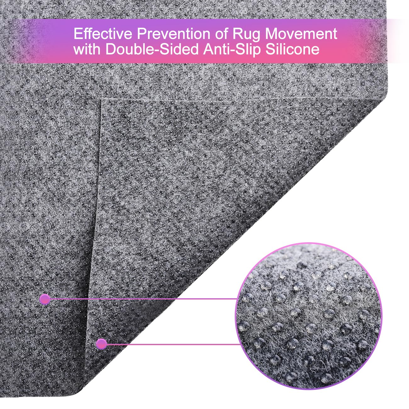 Non Slip Mattress Gripper and Area Rug Felt Pad, Keeps Mattress and Rug in Place - Full Size (4 x 6 Feet)