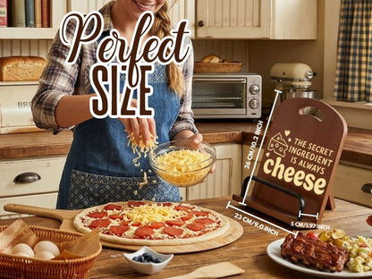 InnoBeta Cheese Gifts for Cheese Lovers, Cookbook Stand for Kitchen Counter, Perfect Gifts for Cheese Lovers on Birthday, Adjustable Tablet Recipe Book Holder, Unique Kitchen & Dining Decor