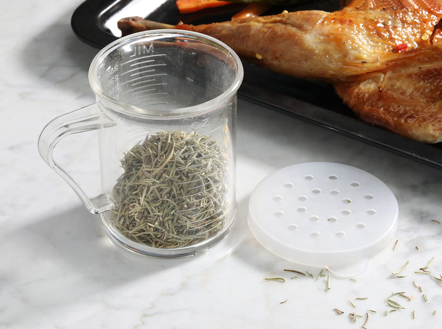 New Star Foodservice 22513 Polycarbonate Plastic Dredge Shaker with 3 Snap-on Lids, Seasoning Sugar Spice Pepper Shaker, 10 OZ