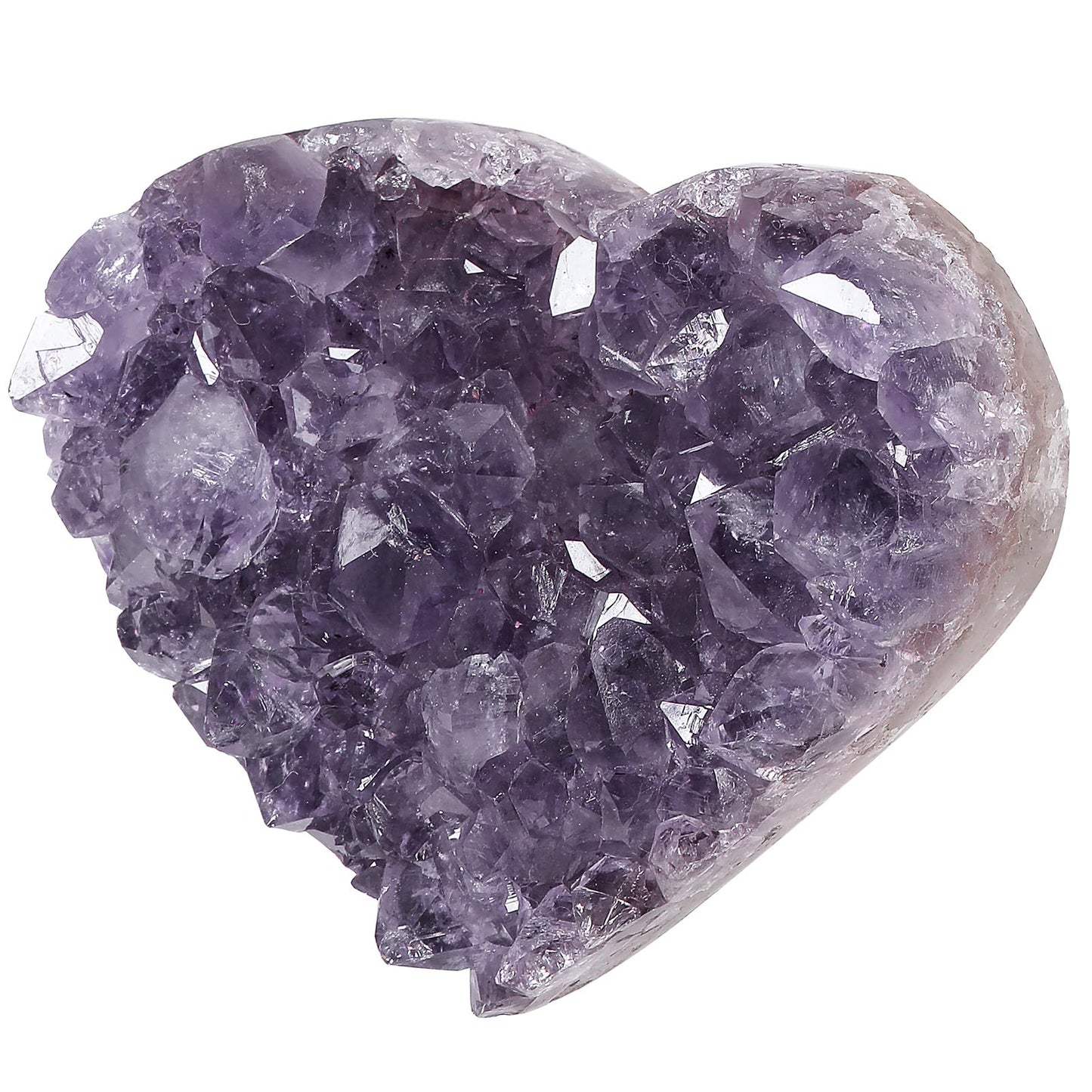 rockcloud Natural Amethyst Heart Crystal Cluster, Reiki Crystal Palm Geode Stone Specimen for Positive Energy, 0.44-0.66 lb