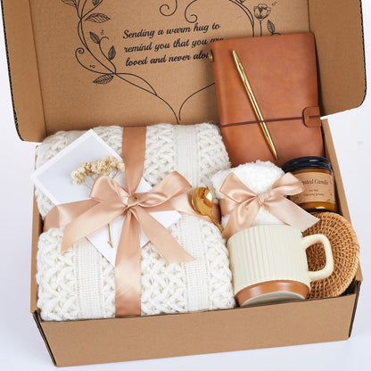 Self Care Gift Baskets for Women, Get Well Soon Gift Package, Thinking of You Sympathy Gift Baskets, Birthday Gift Basket, Sending Hugs Gifts Idea for Mom Her Friends Sister Coworker