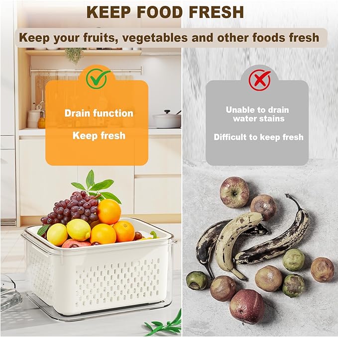 4 Pcs Fruit Storage Containers for Fridge