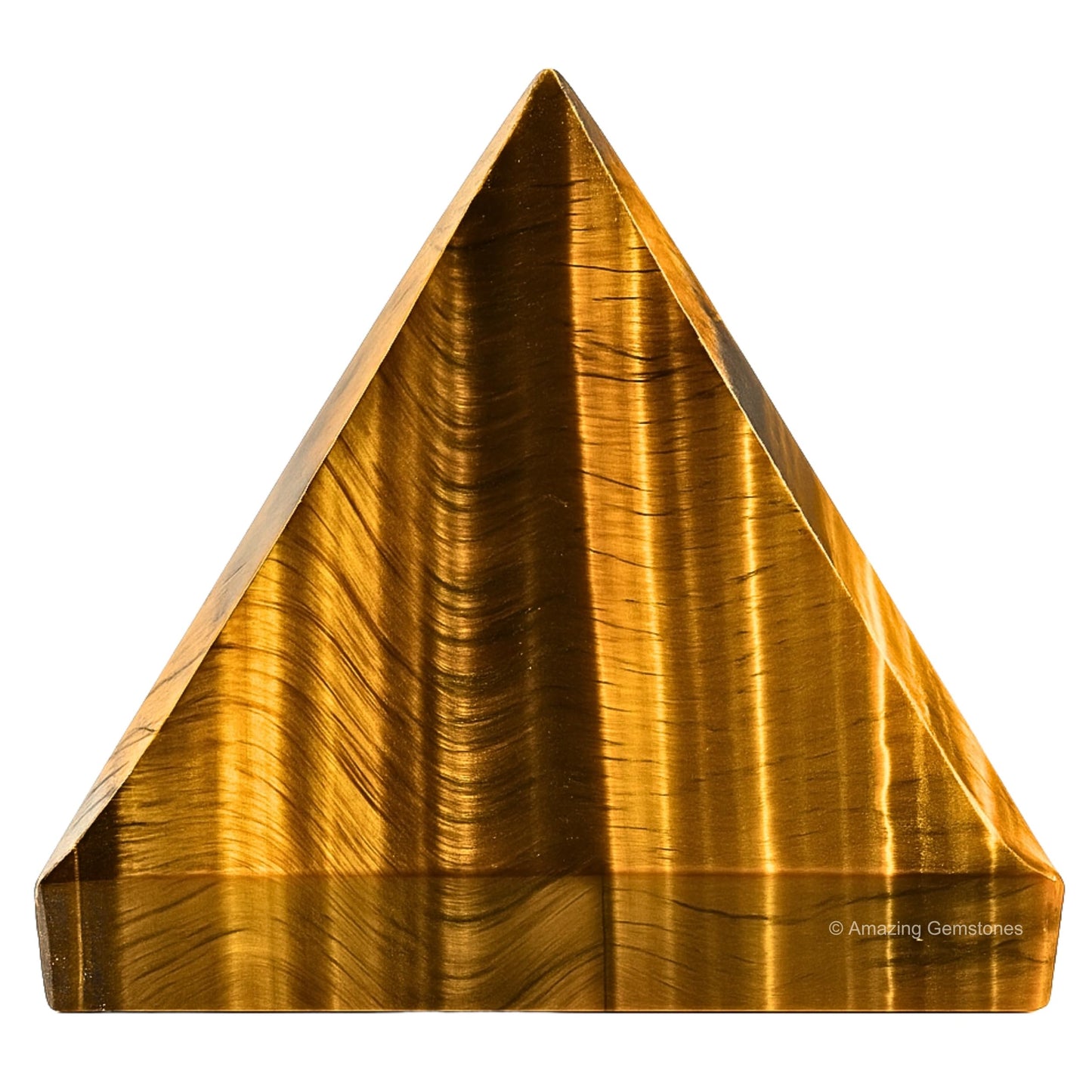 Amazing Gemstone Tiger Eye Pyramid Crystal Healing Stones - 2" Great Pyramid Figurine of Natural Stone Pyramid for Meditation, Reiki, Chakra Balancing and Crystal Pyramids Grid
