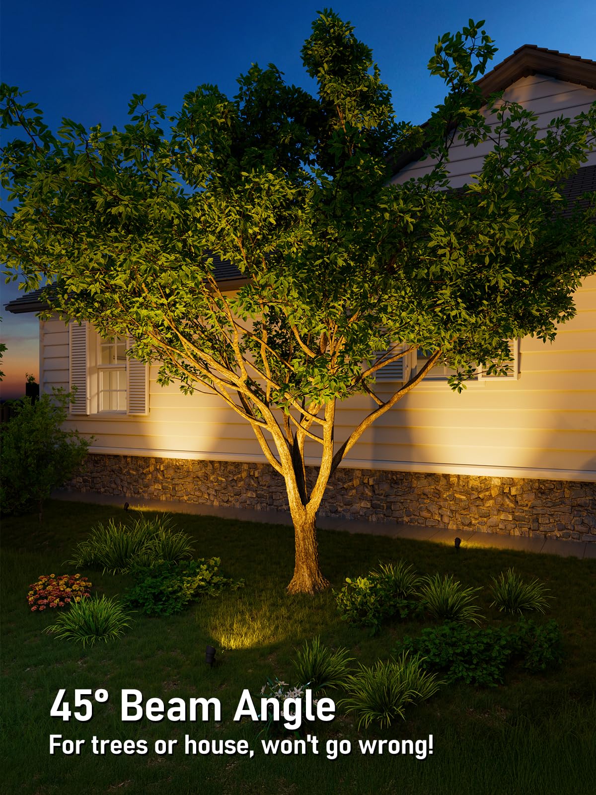 LEONLITE 5CCT Low Voltage LED Landscape Spotlight, Update 1800K2700K3000K4000K5000K Selectable, 5W 12V Pathway Lights Outdoor, CRI90, Aluminum Spot Lights for Garden, ETL, IP65 Waterproof, Pack of 4