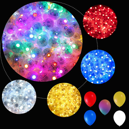 ZGWJ 100PCs Balloon Lights Mini, Battery Powered, Long Standby Time Waterproof Led Round Light for Birthday Party Paper Lantern Balloon Easter Eggs Wedding Christmas Halloween Decorations