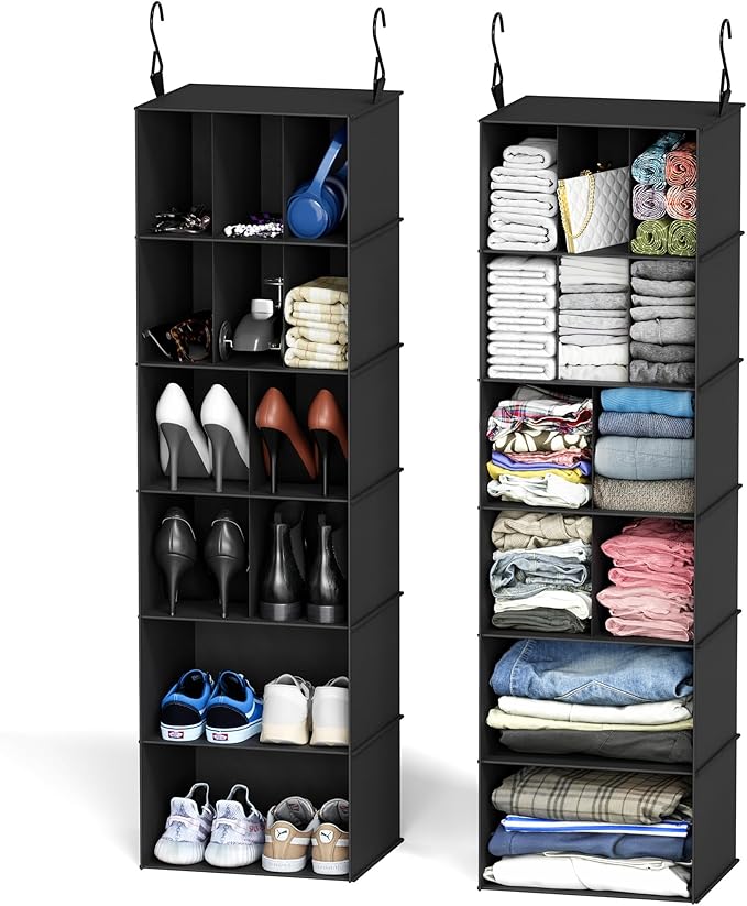 SpaceAid 2 Pack Hanging Closet Organizer and Storage