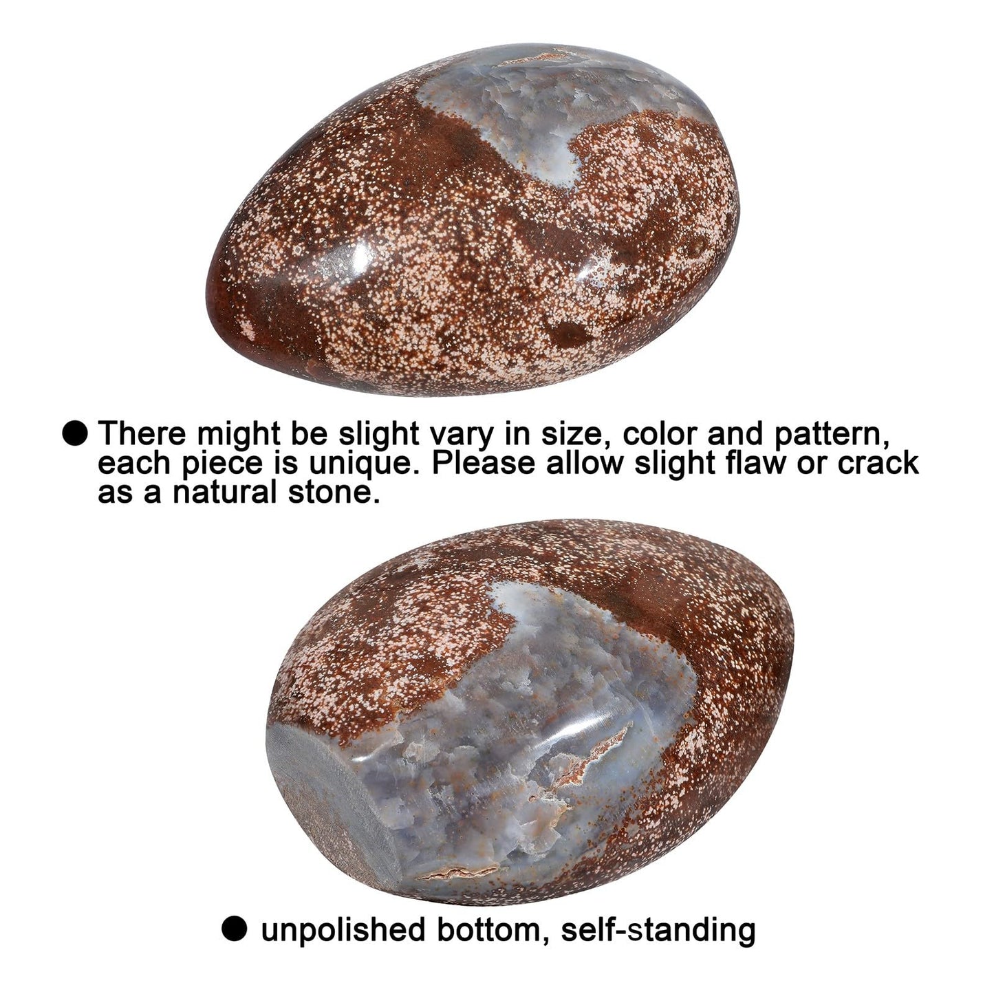 Sportmusies Natural Ocean Jasper Stone Self-Standing Centerpiece Desk Table Home Decoration, Irregular-Shaped Crystal Mineral Specimen Collection Meditation Reiki, 4.33-6.29 inches