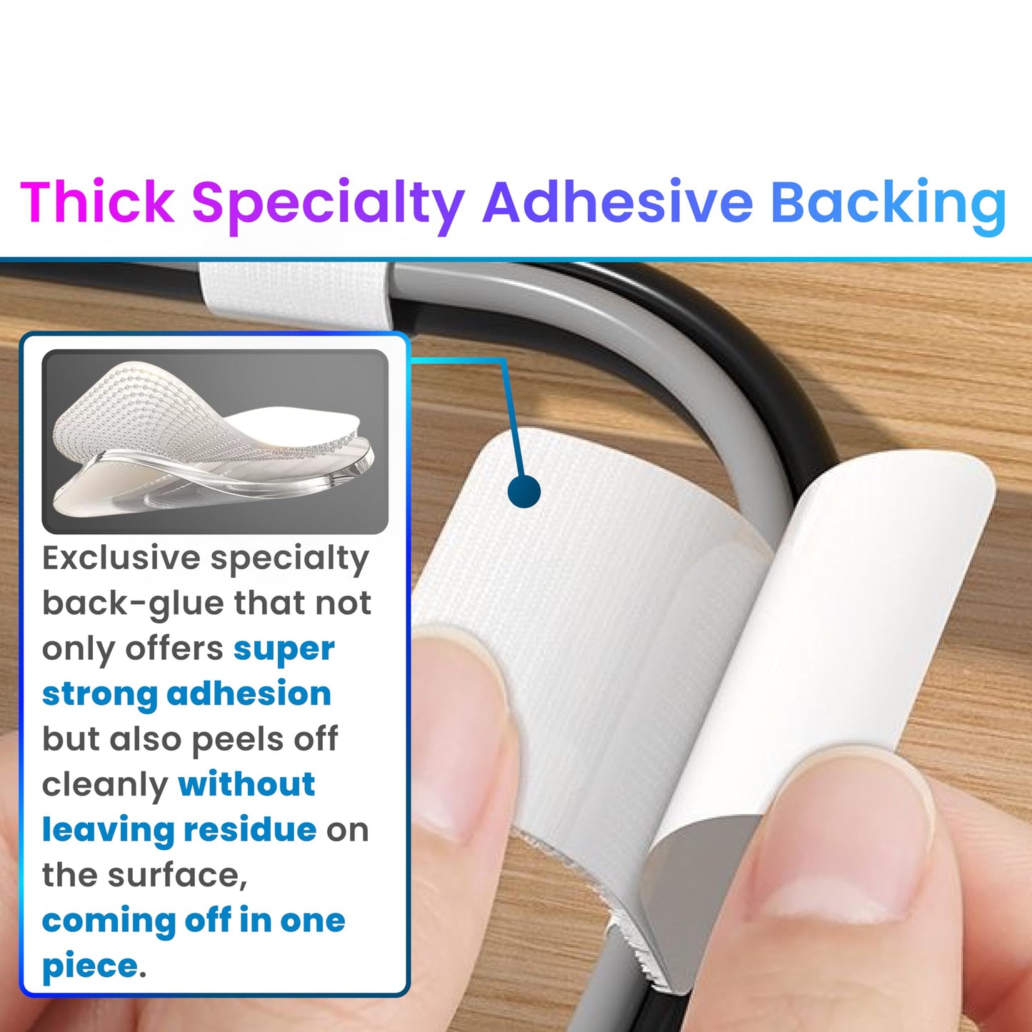 LX IntMfr. Hook and Loop Cable Ties, Self Adhesive Hook and Loop Cable Straps, Sticky-back Cord Organizer, Cable Clip, Household & Office Essentials, 40Pcs per Pack