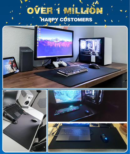 KTRIO Large Gaming Mouse Pad Desk Mat, Superior Micro-Weave Cloth for Precise Mouse Control, Non-Slip Rubber Base, Stitched Edges, Water-Resistant, for Gamer, Office & Home, 31.5" x 15.7" inches