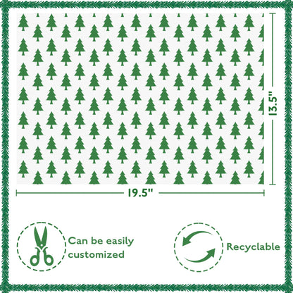 Blisstime Christmas Tissue Paper Gift Wrapping Paper, 120 Sheets, 13.5" X 19.5", White, Red, Green, Red Stripe, Christmas Trees Design