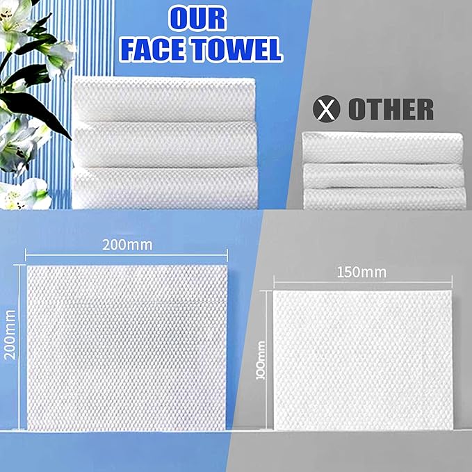100 Count Disposable face towel, Ultra Thick face towels, Face towels disposable
