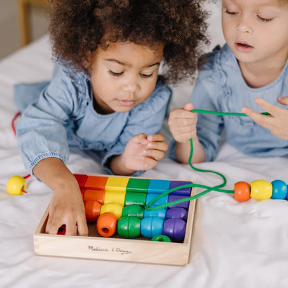 Melissa & Doug Wooden Lacing Beads | Developmental Toy | Wooden Toy | Problem Solving | 3+ | Gift for Boy or Girl
