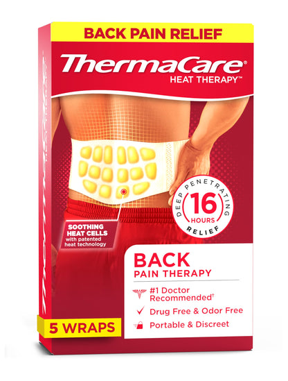 ThermaCare Advanced Back & Hip HeatWraps - Long-Lasting, Disposable Heat Therapy for Lower Back Pain, Muscle Soreness, & Herniated Discs - Drug-Free - L/XL - (10-Count)
