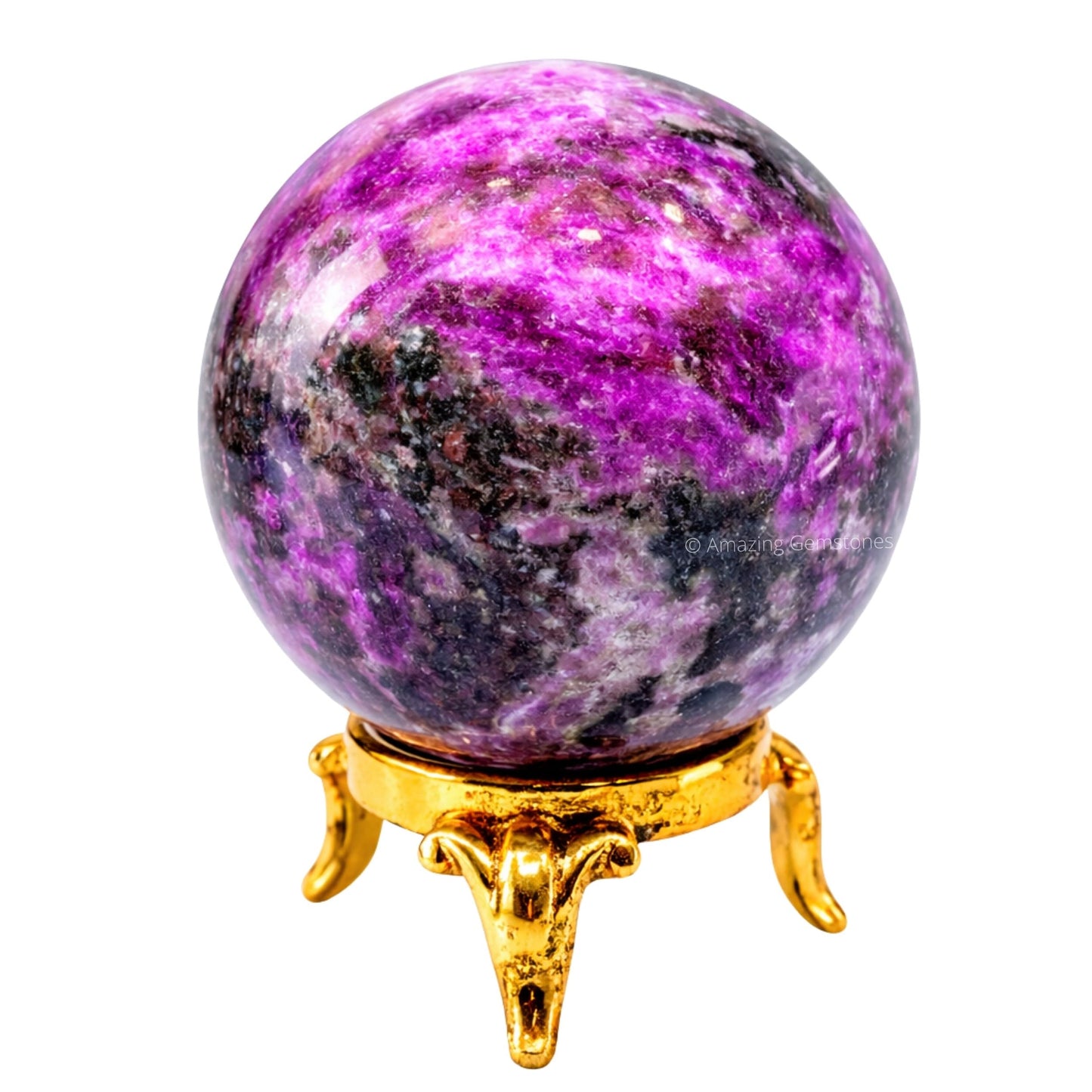 Amazing Gemstone Cobalt Calcite Crystal Ball with Stand - 1.5 Inches Crystal Sphere Meditation Balls for Witchcraft and Decorative Balls