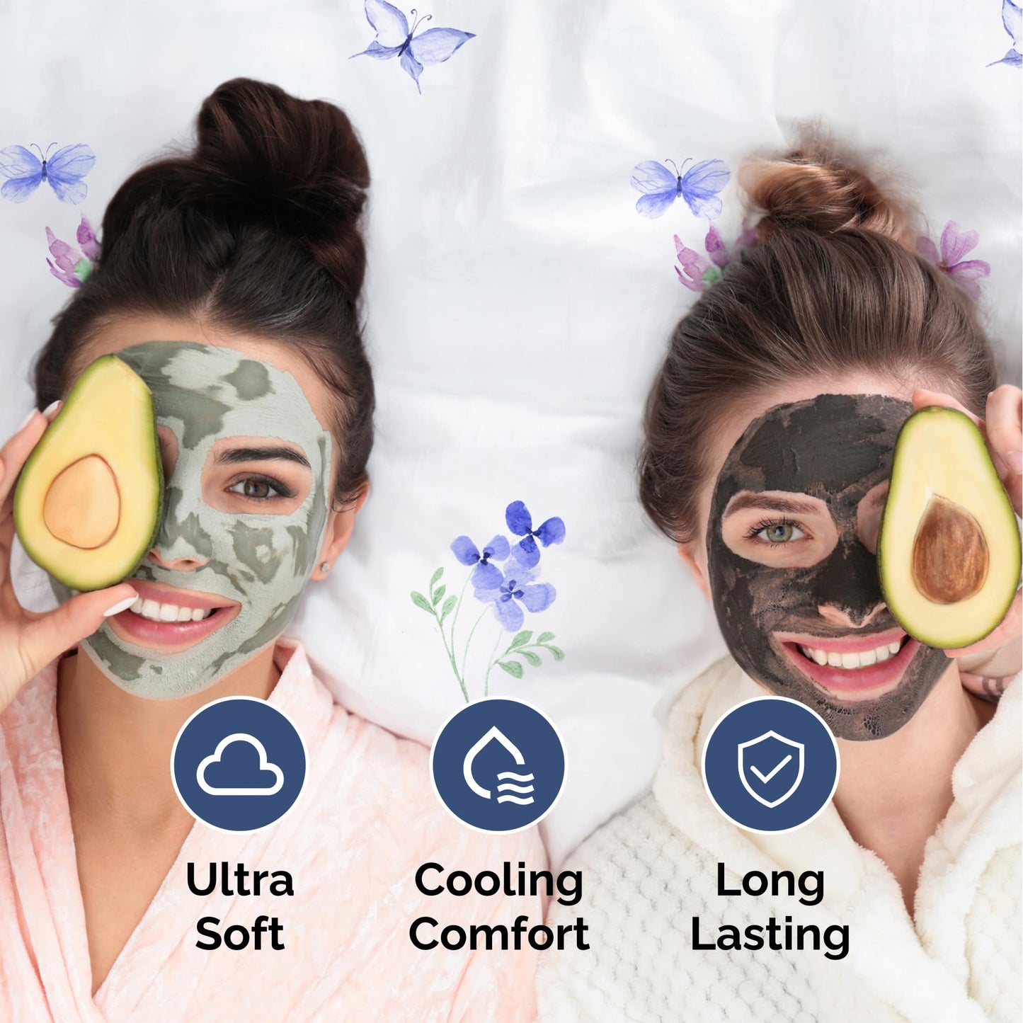 Floral Sheets - Butterfly Floral Bed Sheet Set - 1 Flat, 1 Fitted & 2 Pillowcases w/ Deep Pockets - Comfy, Wrinkle & Fade Free - Boho Botanical Bedding - Soft, Breathable and Cooling - Full Size Set