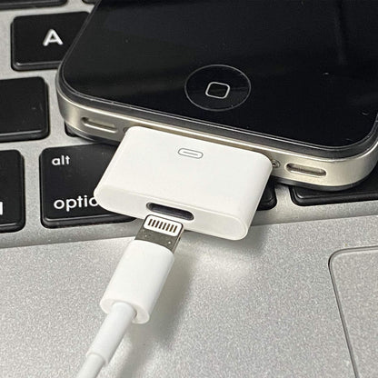 Lightning to 30 Pin Adapter Charging Sync Connector 8 Pin Female to 30 Pin Male Adapter Adapter for Select iPhone, iPad and iPod Models (White)