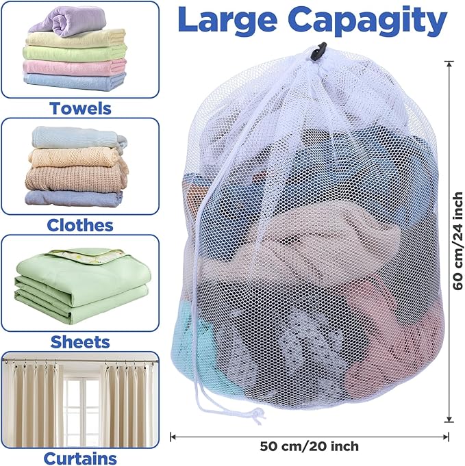 20 Pcs Mesh Laundry Bags Bulk