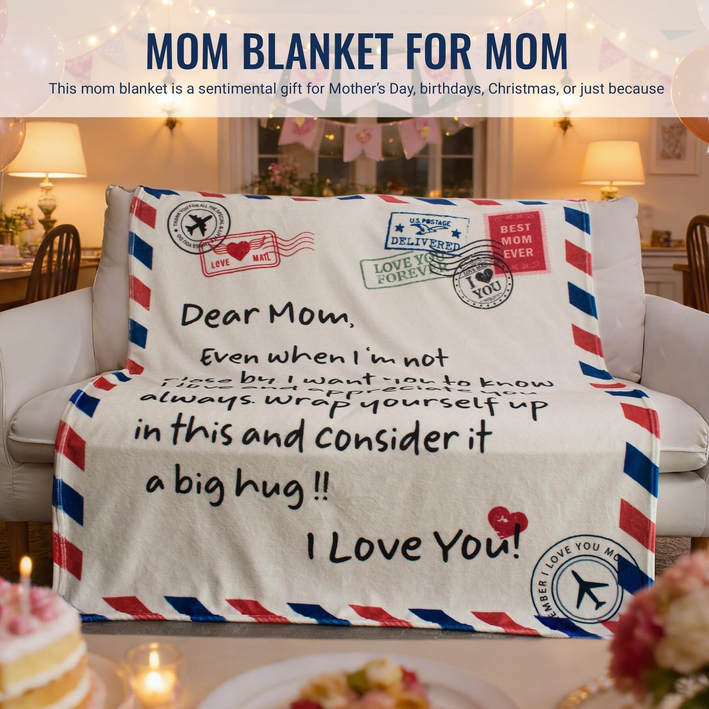 Gifts for Mom from Daughter Son, Mom Blanket Gifts for Mother's Day, Unique Presents for Mother's Birthday, Christmas, Super Soft Flannel Throw Blanket for Couch, Bed (50x60)