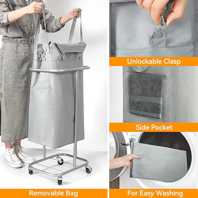 WOWLIVE 100L Rolling Laundry Hamper