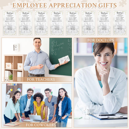 Juinte 20 Sets Employee Appreciation Gifts Bulk Appreciation Gifts for Coworker Office Team Staff Inspirational Acrylic Puzzle Piece Plaque Desk Decor with Thank You Card OPP Bag(May You)