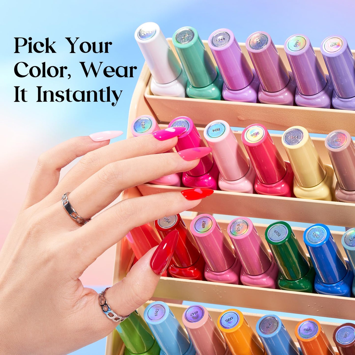 beetles Gel Polish 44pcs Fall Gel Nail Polish Set 36 Colors Brown Burgundy Red Blue Purple Orange Green Black Nude White with Base Top Coat UV LED Needed Salon DIY at Home Gift for Women Colorful Muse