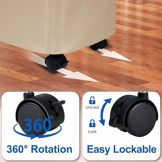 Slim Laundry Hamper with Lid and Wheels, Small Rolling Laundry Basket with