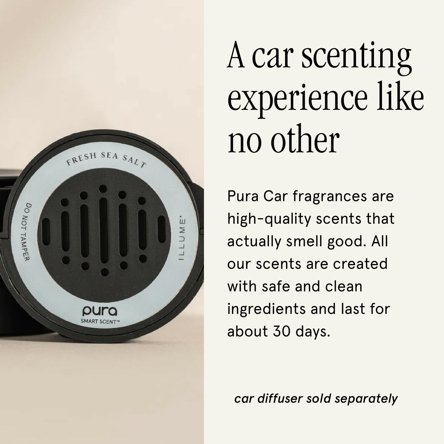 Pura Car Scent Refill - Fragrance for Pura Car Diffuser - Clean & Safe Luxury Diffuser Scent - Long-Lasting Fragrance for 30 Days of Aroma - Fresh Sea Salt