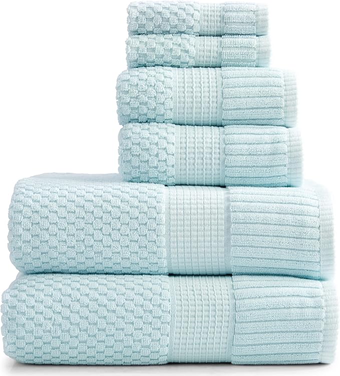 NY Loft 100% Cotton Towel Set 6 Piece | Super Soft & Absorbent Quick-Dry 2 Bath