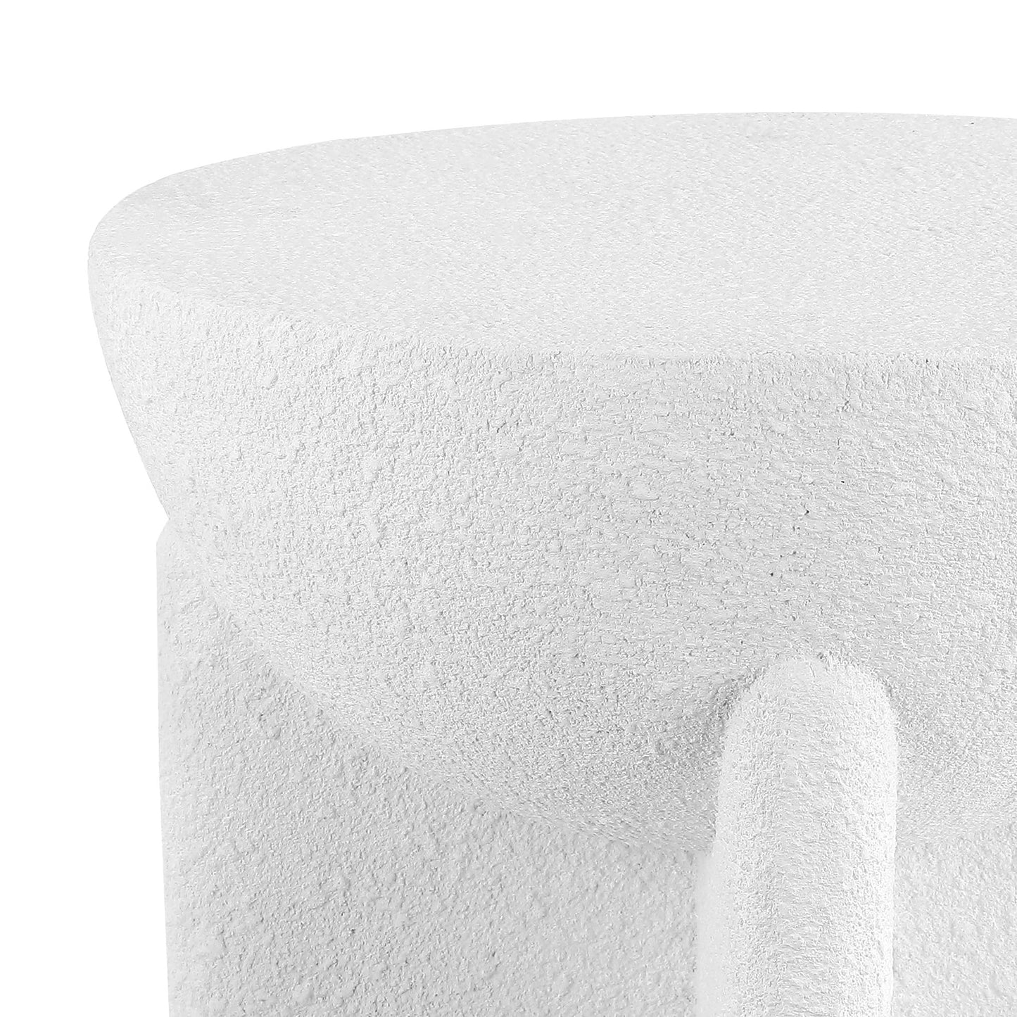 JONATHAN Y Brady Indoor/Outdoor Accent Table & Garden Stool, Minimalist Geometric Weather Resistant Sculptural Side Table for Patio, 17.75" x 16.25", White Frosted TBL1109B