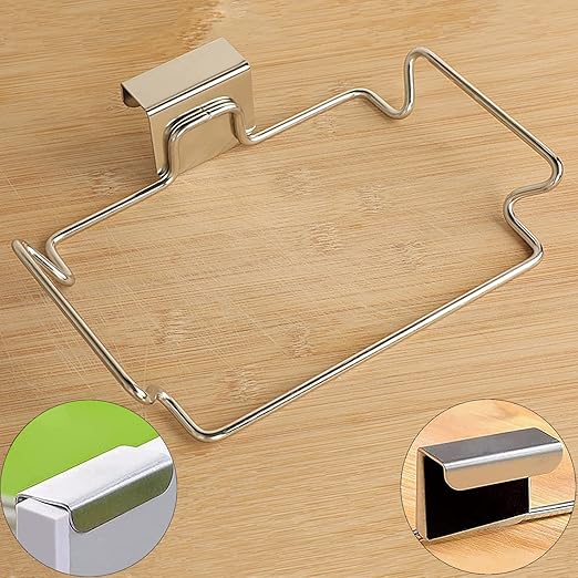 2 Pcs Large Stainless Steel Trash Bag Holder