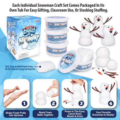 Kangaroo 3 Pack Build a Snowman Kit Snowballs Toys for Kids Stocking Stuffers - Snow Play Winter Toys Christmas Crafts DIY - Snow Man Kit Outdoor Modeling Clay Craft - Xmas Stocking Stuffers for Kids
