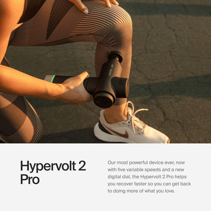 Hyperice Hypervolt 2 Pro - Featuring Quiet Glide Technology - Handheld Percussion Massage Gun - 5 Speeds, 5 Interchangeable Heads - Helps Relieve Sore Muscles and Stiffness FSA-HSA