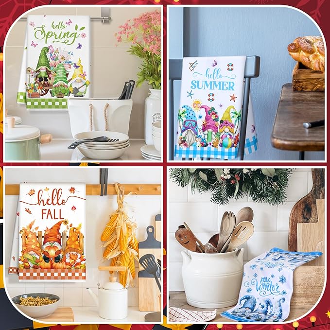 12 Pcs Seasonal Kitchen Towels Set