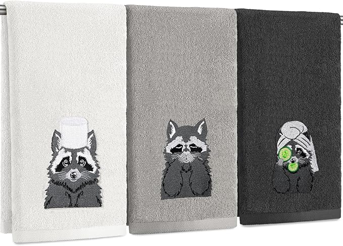 3 Pcs Raccoon Gifts Hand Towels