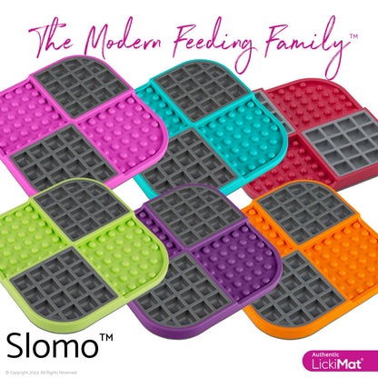 Lickimat Slomo, Dog Slow Feeders Lick Mat, Boredom Anxiety Reducer; Perfect for Food, Treats, Yogurt, or Peanut Butter. Fun Alternative to a Slow Feed Dog Bowl, Turquoise