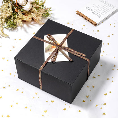 Mcfleet Black Gift Boxes with Lids 10x10x5 Inches 10 Pack Groomsmen Proposal Cardboard Gift Box for Presents, Christmas, Wedding, Graduation, Holiday, Birthday Craft Present Packaging