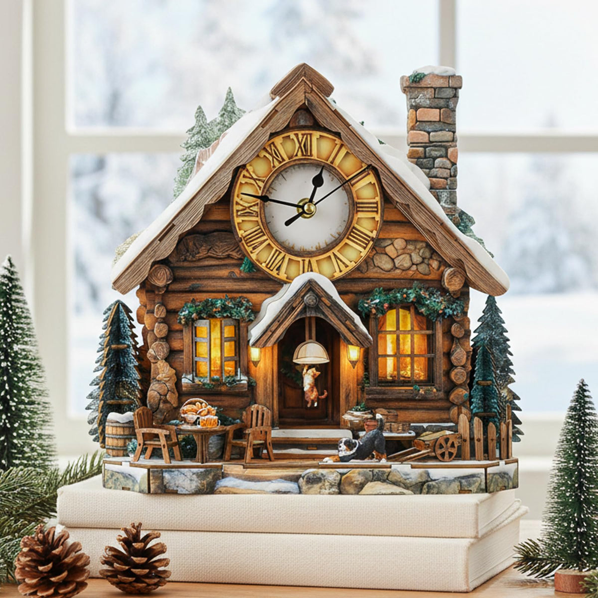 wudhank 3D Puzzle for Adults Clock - Swiss Chalet Design Model Kit-Mechanical DIY Pendulum Clock with Roman Numerals-Desk Home Office Decor Personalized Gift for DIY Lovers