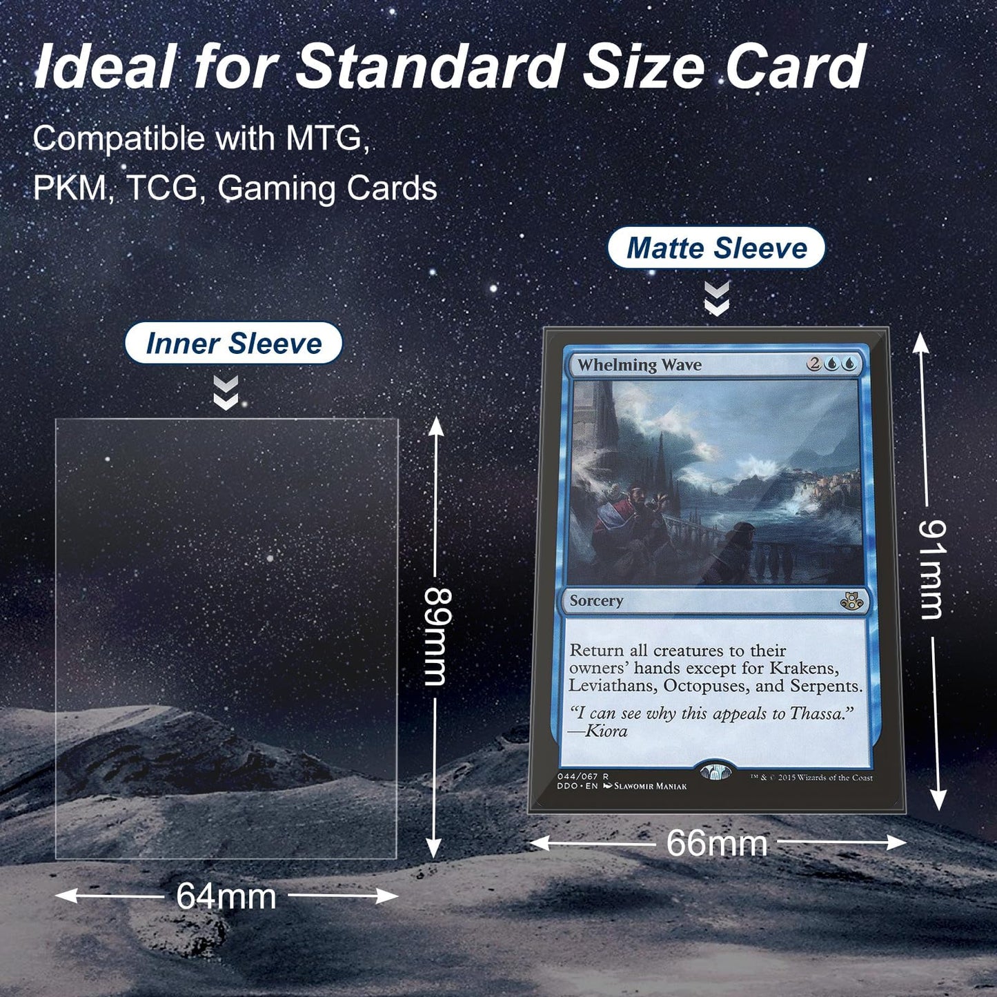 Mlikero 600 Pcs Card Sleeves, Perfect Fit Inner Sleeves Ideal for Double-Sleeving, Trading Card Sleeve Fit for MTG, TCG, Game Cards (64 x 89 mm)