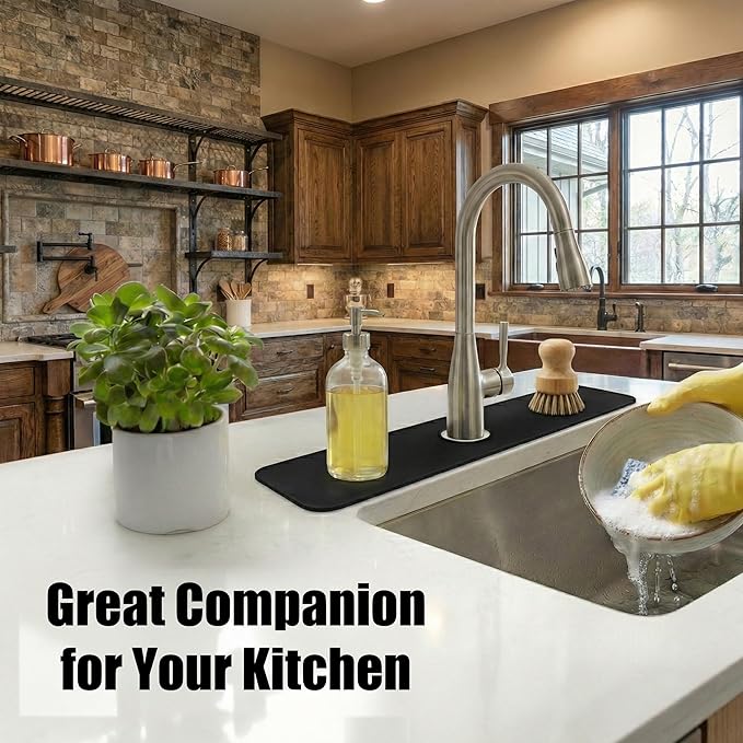 Customizable Kitchen Sink Faucet Mat: 30"Lx5.5"W Bathroom Counter Protector