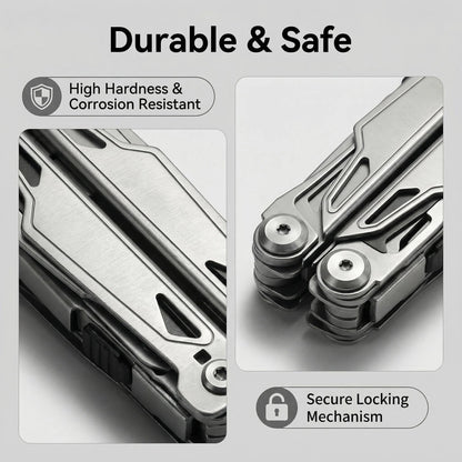 JIEHET Multitool, 28-in-1 Stainless Steel Multi-Tool with Pocket Knife, Self-locking Pliers, Bottle Opener Professional Multi Tool for Outdoor, Survival, Camping, Hiking, Hunting - Silver