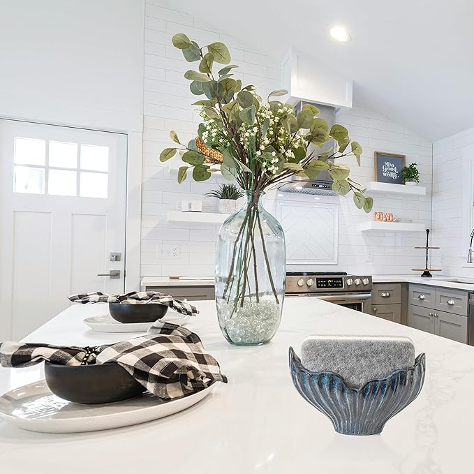Sponge Holder for Kitchen Sink, Ceramic Sponge Holder