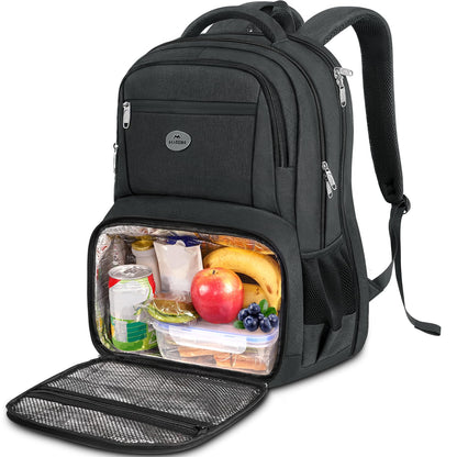 MATEIN Lunch Backpack for Men Work, Sturdy 17 Inch Laptop Backpack with Lunch Compartment, Water Resistant Work Bag with Padded Straps, Anti Theft Computer Back Pack for Office Commute College