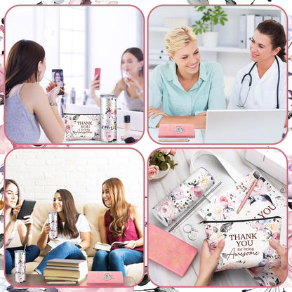 Wiwiqing 6 Pcs Employee Appreciation Gifts for Women, Thank You Gift Set for Coworker, Staff, Teacher, Nurse, Team Recognition Gifts for Work Anniversary, Farewell, Promotion(Chic Style)