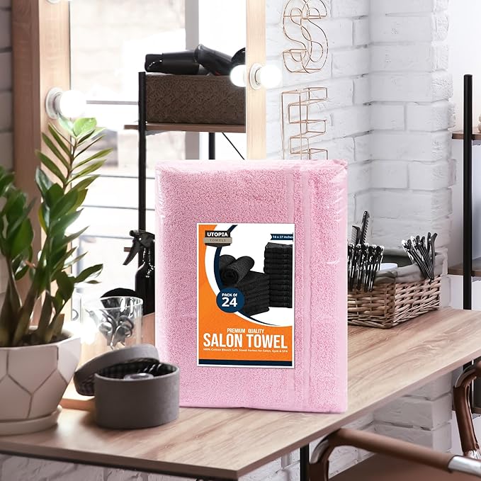 Utopia Towels Cotton Bleach Proof Salon Towel 16 by 27 inches, Bleach Safe Gym