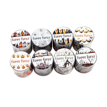 ABARWER Gothic-Themed Decorative Tape Set，8 Rolls PET Washi Tapes for Scrapbooking Supplies, Bullet Journal Supplies, Junk Journal, DIY Crafts,Art Crafts,Scrapbook Album and Wall Art