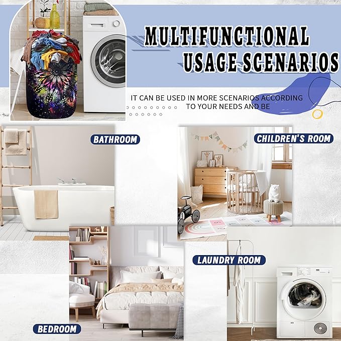 Personalize Mandala Laundry Basket Oxford Cloth Foldable Galaxy Laundry Hamper
